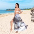 thumbnail image 6 of FORMRS Womens Long Sarong Beach Wrap Semi-Sheer Bikini Skirt Bathing Swimsuit Cover Up, River and Mountains, 6 of 7