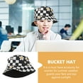 thumbnail image 4 of MasteelfCA Chapeau Seau à Damier pour Femmes Double Face Protection Solaire Mode Extérieur, 4 of 7