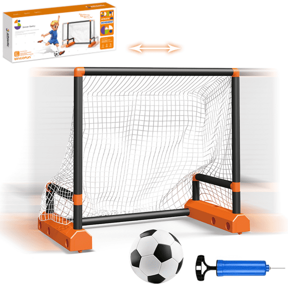 Richgv Moving Soccer Goal for Kids 3-12, Mini Soccer Goals with Wheels, Toodlers Soccer Toys for Boys Girls for Backyard Garden Indoor Outdoor