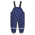 thumbnail image 3 of Wuxian Kids Rain Suit Waterproof Rain Bib Pants, Boys Girls Rain Pants Cartoon Rain Trousers Lightweight Rain Jacket,Navy,4-5 Years, 3 of 6