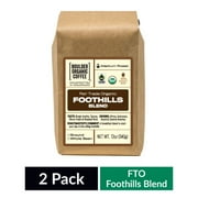 (2 pack) (2 Pack) Boulder Organic Coffee, Foothills Blend Organic & Fair Trade Medium Roast Whole Bean Coffee, 12 oz Bag