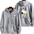 thumbnail image 5 of Snoopy-Sudadera con capucha y cremallera para hombre y mujer, chaqueta informal de dibujos animados de Anime, color rosa, abrigos de gran tamaño para parejas, primavera y otoño, novedad de 2024, 5 of 5