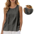 thumbnail image 2 of ChoXxx Women's Plus Size Sleeveless Loose Fit Camisole Tank Summer Dark Gray XL, 2 of 7
