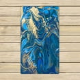 thumbnail image 1 of Toallas Textura Líquida Azul y dorado ABPHQTO Playa baño Piscina 40x70 cm, 1 of 1