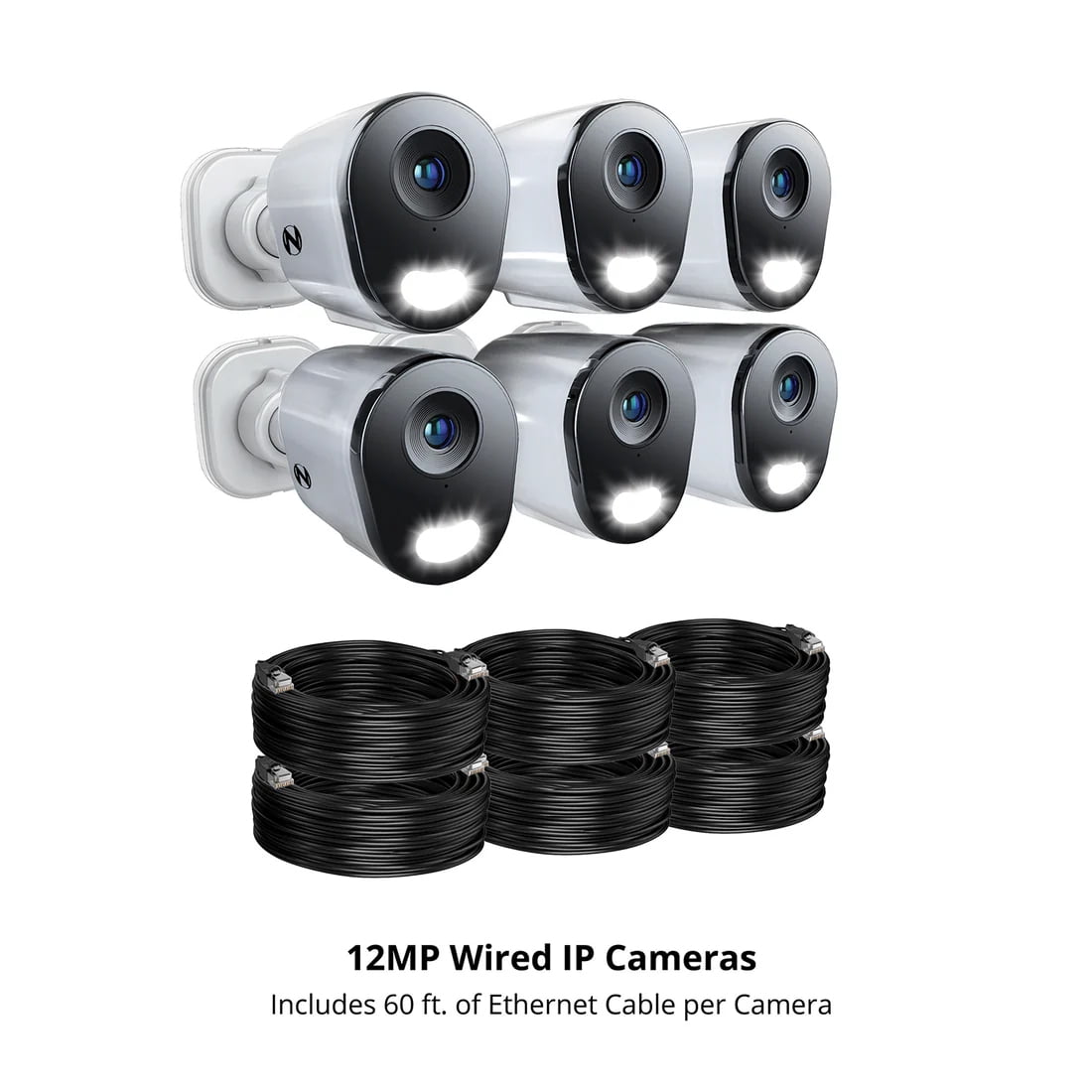 Night Owl Power over Ethernet 12 Channel 4K+ 12MP NVR Security System with 2TB HD and 6 Wired IP 4K+ Deterrence Cameras and 2 Way Audio