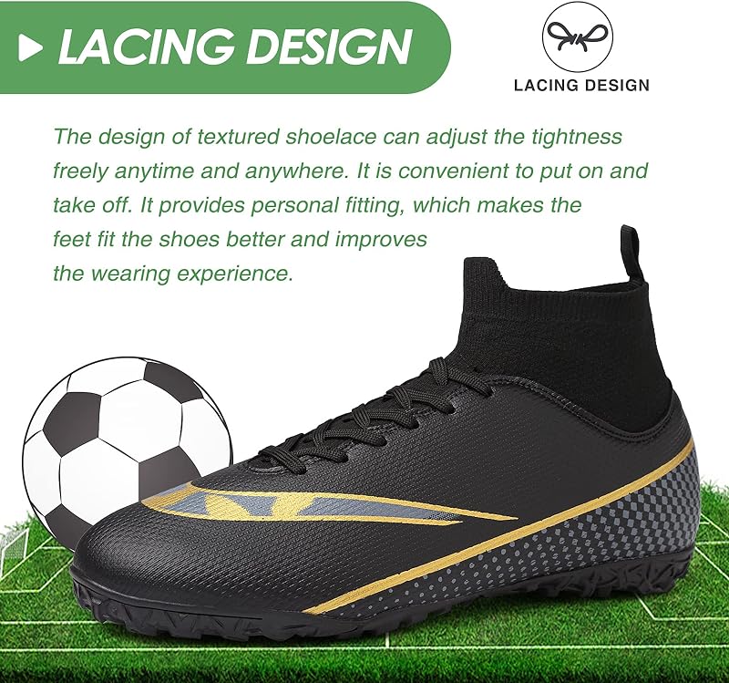 Soccer Cleats Mens Women Outdoor Soccer Shoes for Big Boy AG TF