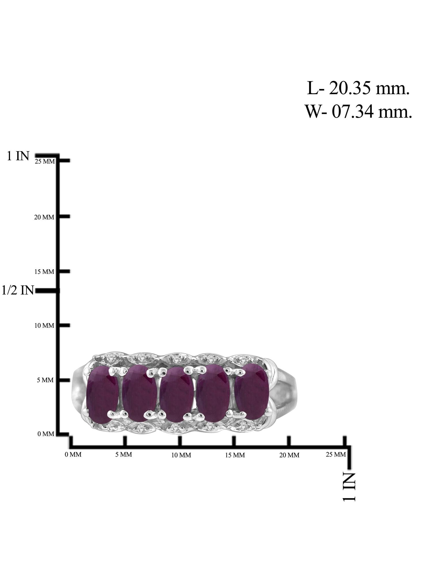 JewelersClub Ruby Ring Birthstone Jewelry – 1.33 Carat Ruby 0.925 Sterling Silver Ring Jewelry with White Diamond Accent – Gemstone Rings with Hypoallergenic 0.925 Sterling Silver Band