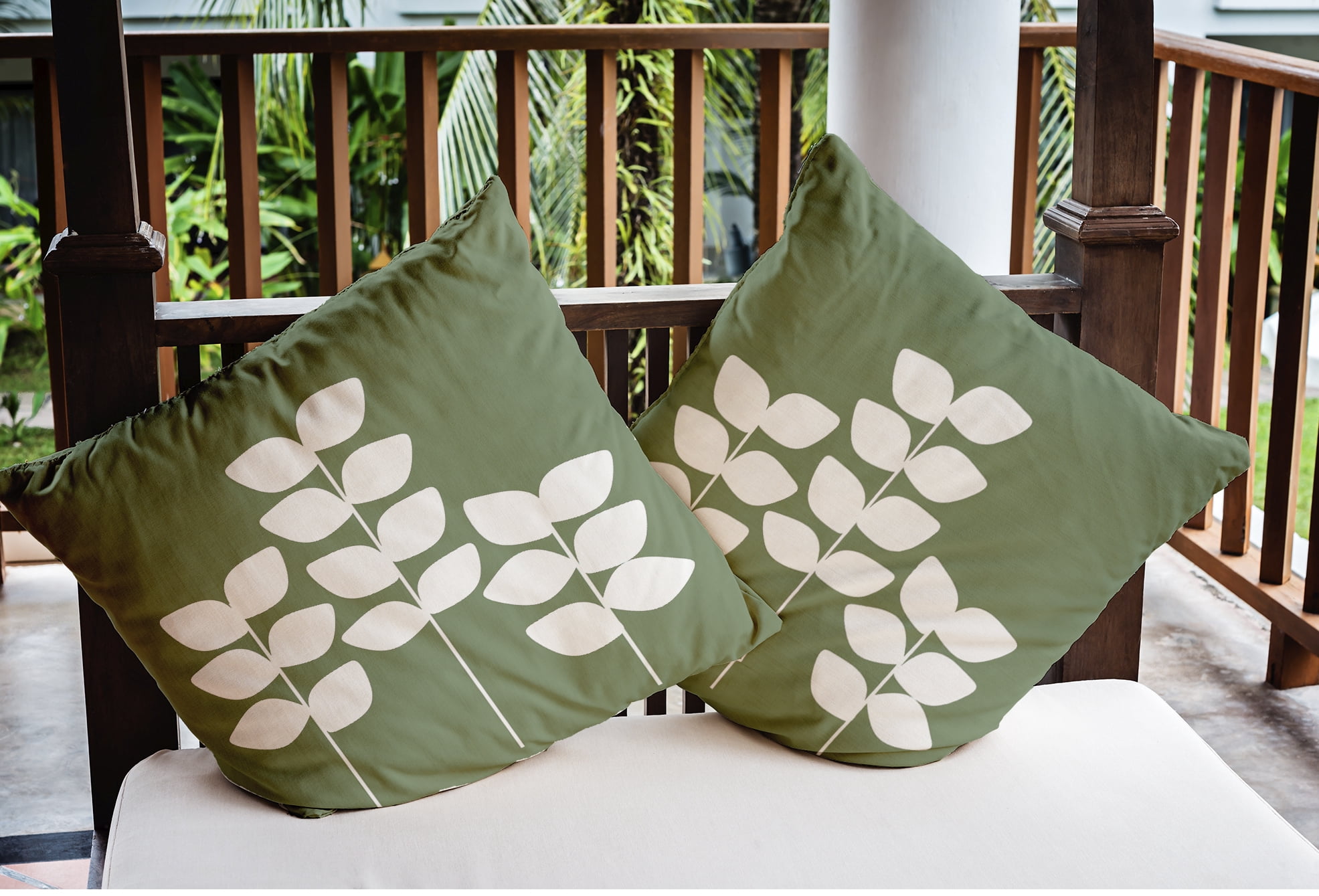 Simply Daisy 18" x 18" Scandinavian Green Polyester Throw Pillow