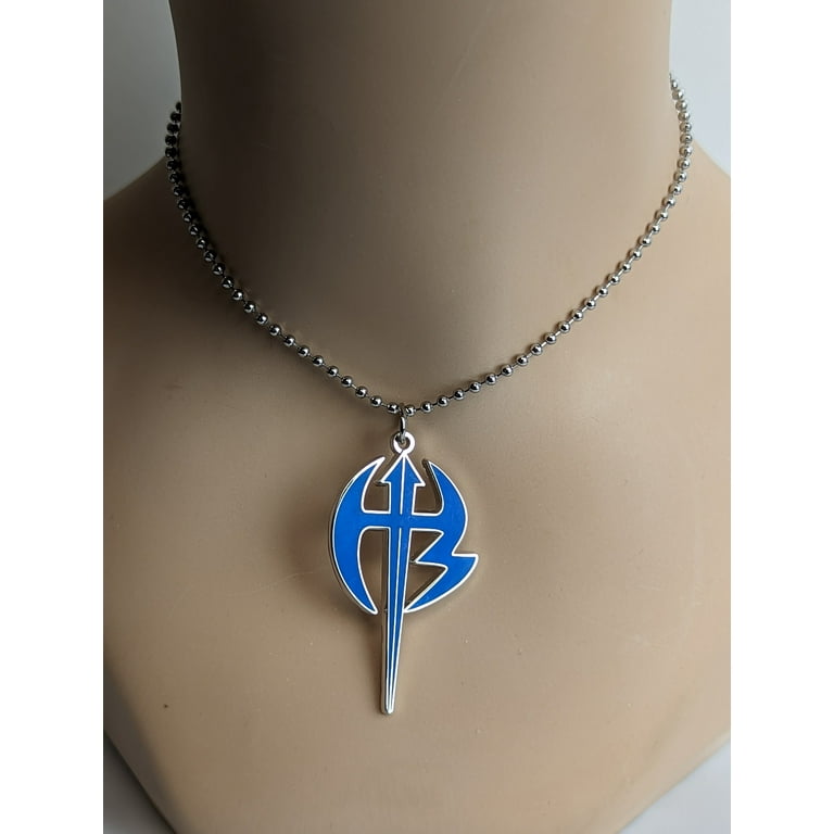 4WWE Blue Hardy Boyz Matt Jeff Pendant Necklace with Chain, 16 in