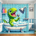 thumbnail image 5 of Japceit Dinosaur Shower Curtain, Waterproof Polyester Fabric Bathroom Curtain with Rustproof Grommets, Mold Resistant Fun Shower Liner for Kids Boys Girls Bathroom Home Decor, 5 of 5
