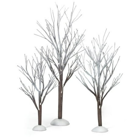 Porcelain Village Set - Department 56 Original Snow Village First Frost Trees, Set of 3