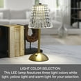 thumbnail image 2 of Home Accents 11 inch Acrylic and Metal Rechargeable Cordless LED Lamp with Shade, Clear, 2 of 7