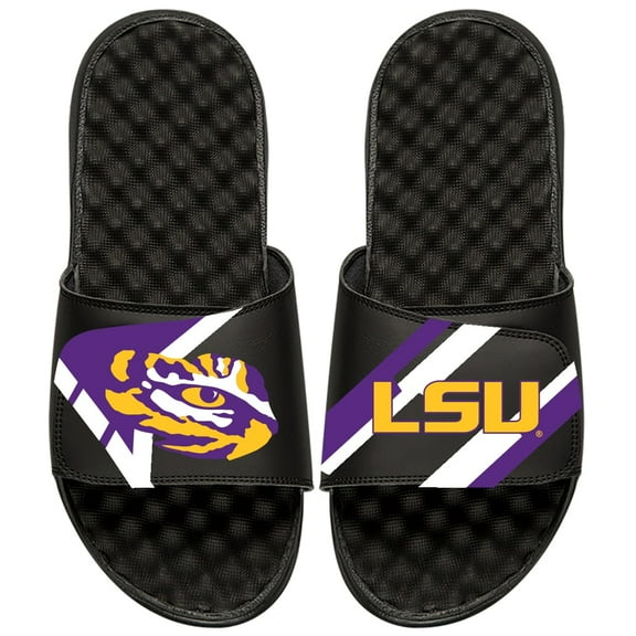 Youth ISlide Black LSU Tigers Starter Jacket Slide Sandals