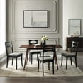 thumbnail image 2 of Table de Salle à Manger Moderne du Milieu du Siècle avec Chaises Rembourrées en Noyer, 2 of 4