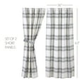 thumbnail image 2 of VHC Brands Plaid Short Curtain Panel, Black, 63x36, Set of 2, 2 of 5
