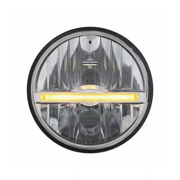 United Pacific 5 3/4 in LED Headlight With LED Position Light Bar - Amber Headlight 31259