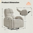 thumbnail image 6 of Aemeios Chenille Swivel Rocker Glider Manual Recliner Nursery Rocking Chair with Double Pockets, Camel, 6 of 6