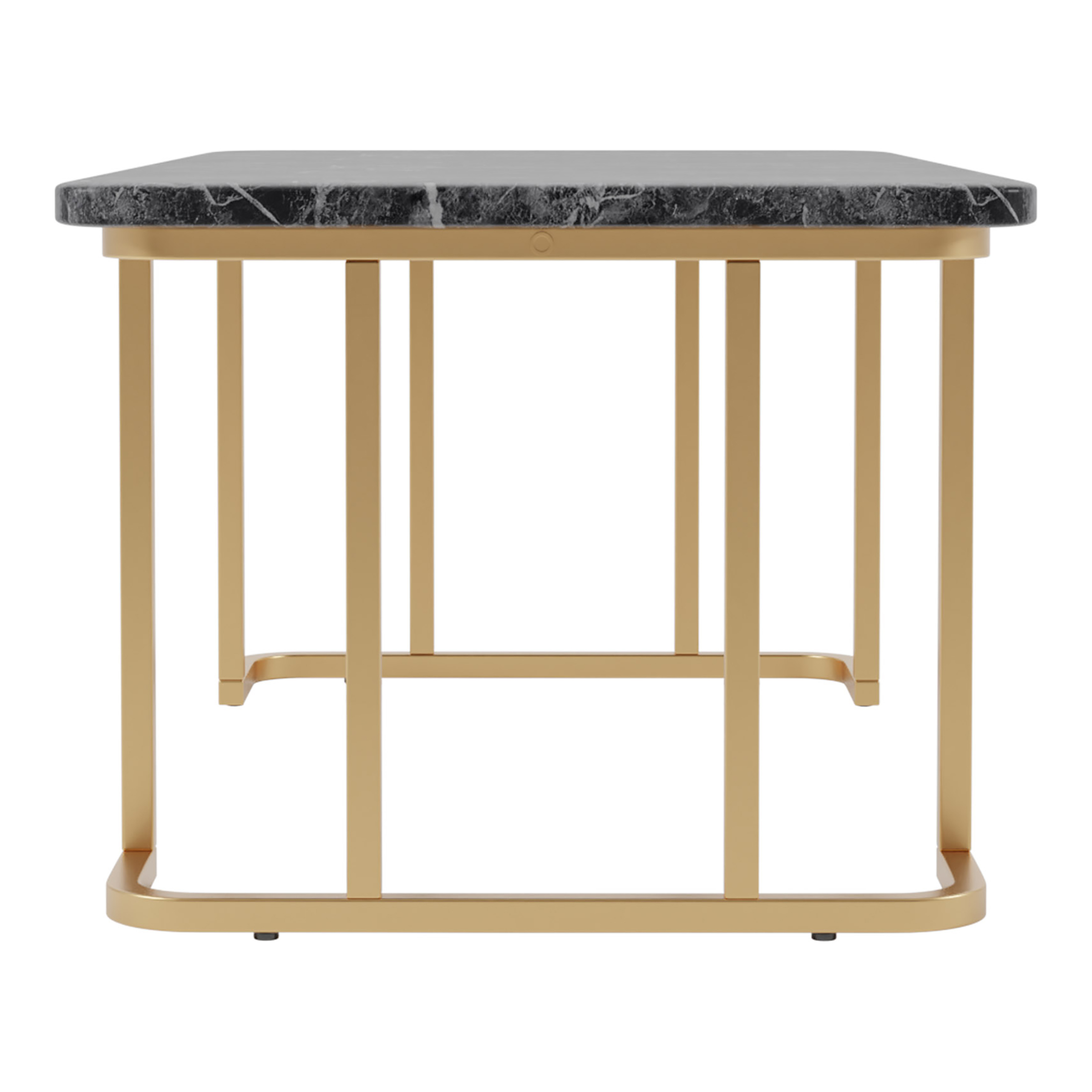 Furniture of America Musel Faux Marble Top Coffee Table, Black