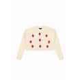 thumbnail image 3 of Forever 21 Embroidered Strawberry Cropped Pointelle Sweater, Color-Cream/Multi, Size-S, 3 of 6