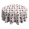 thumbnail image 4 of White Cow Dot Pattern Round Tablecloth 60"x60",Wrinkle Wipeable Table Cloth for Kitchen Dining Room Picnic Patio Party, 4 of 6
