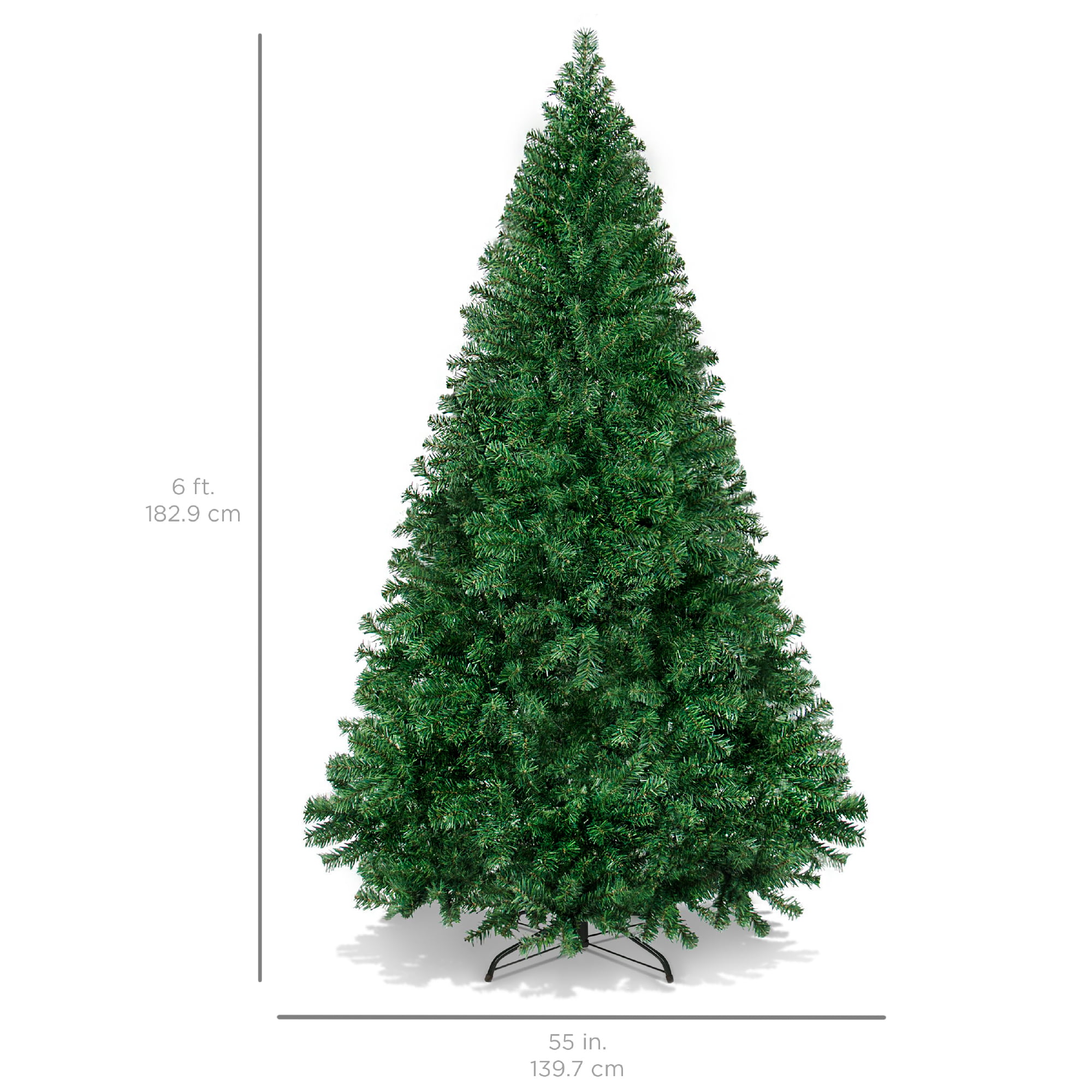 9Ft Unlit Hinged PVC Artificial Christmas Tree Premium Spruce Tree w/ 2094 Tips 