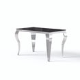 thumbnail image 7 of 47" Rectangular Glass Dining Table, 10mm Black Tempered Glass Top, S-Shaped Stainless Steel Legs, for Apartments & Small Spaces, 7 of 7