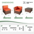 thumbnail image 6 of POTEBAN Patio Furniture Set, 7-Piece Outdoor Sectional All-Weather Wicker Patio Conversation Set for Backyard (Orange Cushions with Brown Rattan), 6 of 7