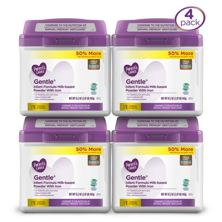 Parent's Choice Gentle® Non-GMO* Infant Formula Milk-Based Powder, 34 oz, 4 (Best Selling Infant Formula)