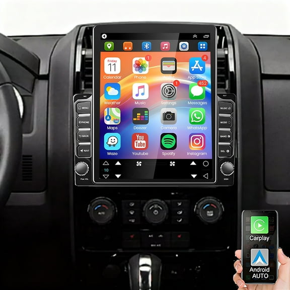 Eforcase Android Car Radio for Ford Escape 2008-2012, 9.7 inch Touch Screen Bluetooth Stereo with GPS Navigation Support FM/RDS SWC USB Mirrorlink Backup Camera