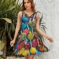thumbnail image 7 of Pastel Rainbow Lollipop Dress Fashion Beach Long Dresses Female Party Printed Sundress, 7 of 7