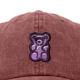 thumbnail image 2 of Dalix Purple Gummy Embroidered Cotton Dad Hat Baseball Cap Adjustable Womens in Washed Red, 2 of 5