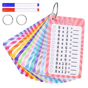 15 Pcs Multiplication Flashcards 0-12, Times Table Flash Cards Multiplication Chart Math Flashcards for 1st to 3rd Grades