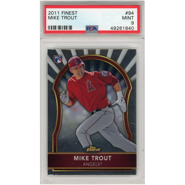 Mike Trout Los Angeles Angels 2011 Topps Finest RC R #94 PSA 9 Card - Topps - Fanatics Authentic Certified Mike Trout Los Angeles Angels 2011 Topps Finest RC R #94 PSA 9 Card - Topps - Fanatics Authentic Certified