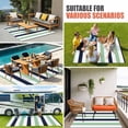 thumbnail image 3 of Light Green Navy Blue Striped Outdoor Rug 5x8 Ft, Non Slip Washable Area Rug, Farmhouse Stripe Art Patio Rugs Carpet Runner, Large Floor Mat for Indoor/Outdoor Deck Porch Camping, 3 of 8