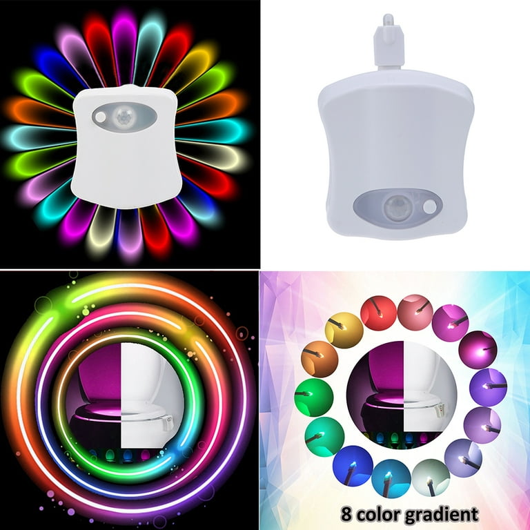 Aousin LED Toilet Backlight Body Sensor Hanging Toilet Seat Night Light (8 Color), Brown
