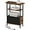 Rustic Brown, variant on Narrow Side Table with Charging Station, Slim End Table for Small Spaces, 3 Tier Skinny Nightstand with Drawer, Sofa Beside Table with Storage Shelf for Living Room Bedroom