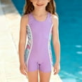 thumbnail image 5 of Piuwrlz 6 Toddler Swimsuit Girls Swimming Suit 1 PC Round Neck School Uniform T Shirt Purple Size 6 Years, 5 of 9