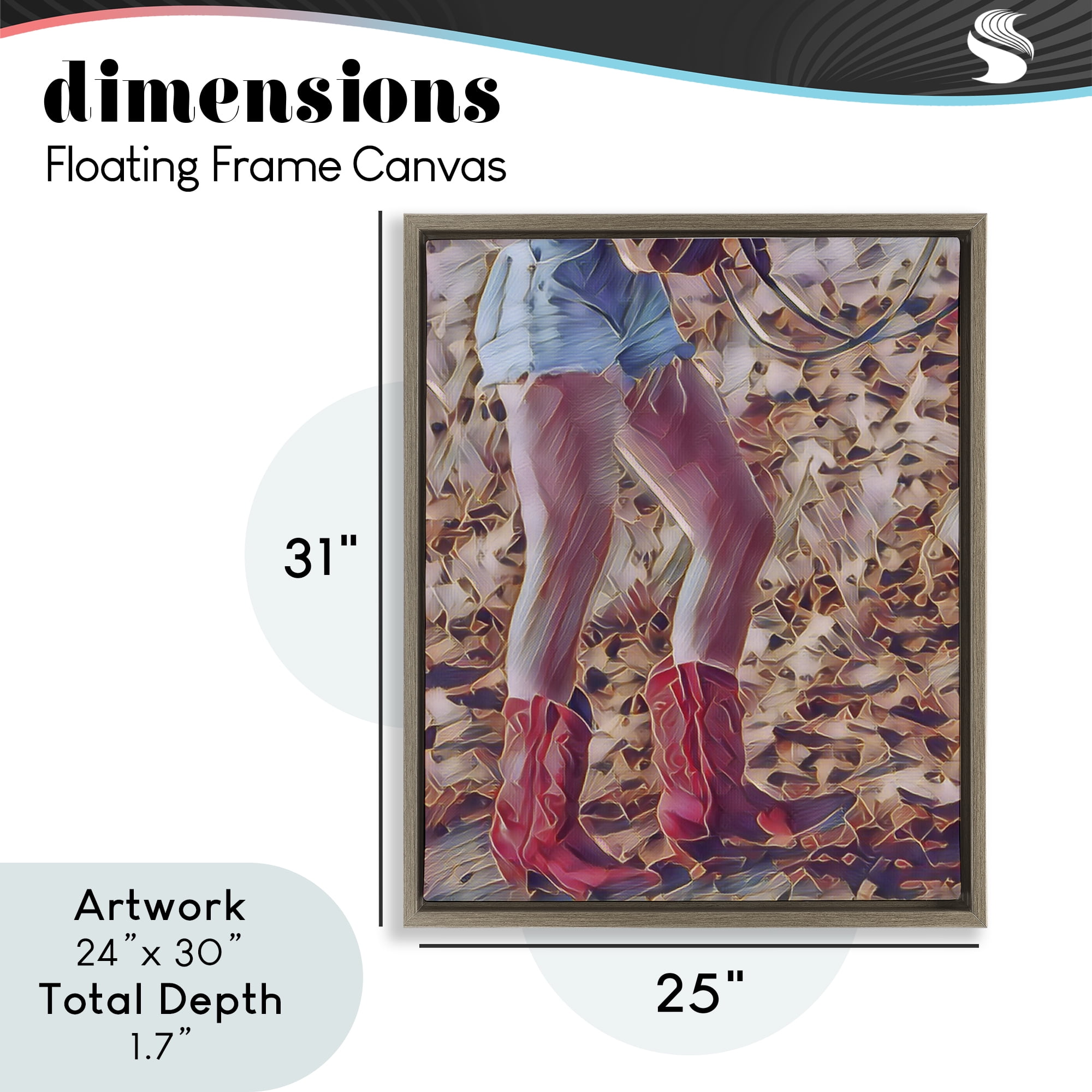 Rancher Gal Cowgirl Brown Framed Floater Canvas Wall Art, design by Jesse Keith