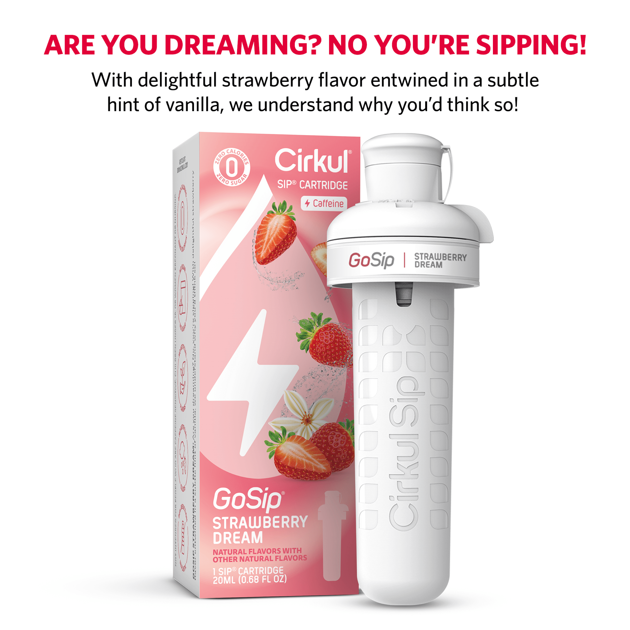 Cirkul GoSip Strawberry Dream Flavor Cartridge, Drink Mix, 1-Pack