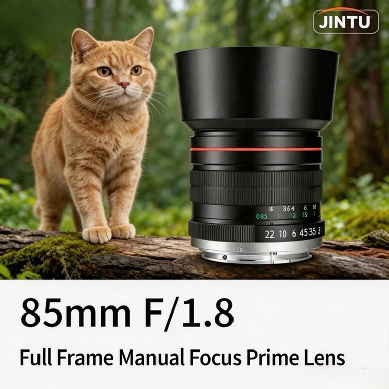 JINTU, EF Lens for Canon, 85mm f1.8, Manual Portrait Telephoto
