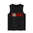 thumbnail image 1 of Birdeem Ladies Summer Fashion Solid Color Baseball Print Pattern Sleeveless Vest Top T-Shirt, 1 of 1