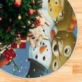 thumbnail image 3 of FMSHPON Winter Snowman Birds Owl Fox Snow Xmas Christmas Tree Skirt Stand Mat for Holiday Party Decoration Indoor Outdoor 48 inches, 3 of 6