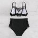 thumbnail image 4 of Trajes de baño push up para mujer Trajes de baño fruncidos Halter Bandage Bikinim de dos piezas Feliz Sencillez, 4 of 5