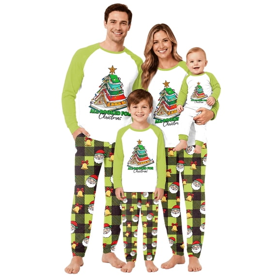 Lvotionpl Match Family Christmas Pjs, Matching Christmas Pajamas Long Sleeve Top & Pants Set Matching Holiday Family Pajama Xmas Sets