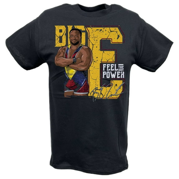 Big E Pose Animated Feel the Power Black T-shirt