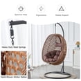 thumbnail image 4 of Ciphrias Egg Swing Chair with Stand 79" Hanging Basket Chair Brown Metal Frame with Cushion and Pillow for Patio Balcony Garden, 4 of 8