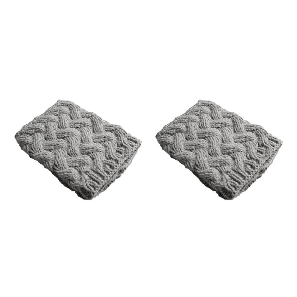 Moyic Calentador de piernas para mujer, accesorio de ropa de invierno, adorno de vestir, puños de bota gruesos de Color sólido para niña, Gris claro 2Conjunto