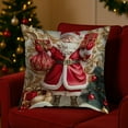 thumbnail image 4 of 3D Gold Christmas Tree Pillow Cover, Festive Holiday Decorative Linen Cushion Case for Sofa Living Room Bedroom Decor, Ultra Soft Plush Throw Pillow Insert Not Included, 4 of 6