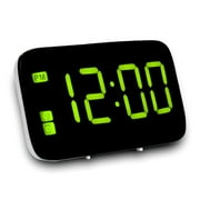 Réveil à activation vocale LED Affichage numérique avec bouton Snooze séparé Réglage 12/24 heures Rechargeable par USB pour voyage Chambre Bureau