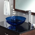 thumbnail image 4 of Novatto TIG-8025CH Blu Clear Blue Round Glass Vessel Bath Sink with Chrome Pop-Up Drain, Mounting Ring, 4 of 4